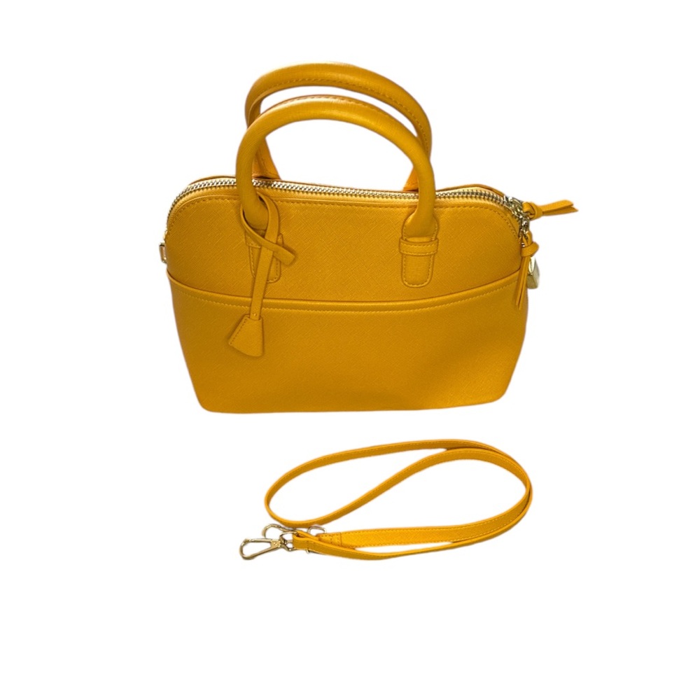 HP. ZARA Woman Mustard Yellow Crossbody Handbag Satchel Shoulder Purse